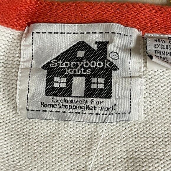 NWT Vintage Storybook Knits Seashell Seashore Beaded Print Cardigan Small - Picture 8 of 10